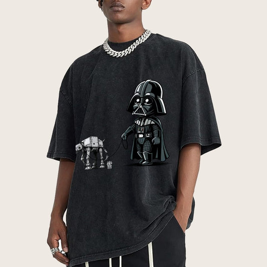 Dark Lord walking his dog Vintage Distressed T-shirt