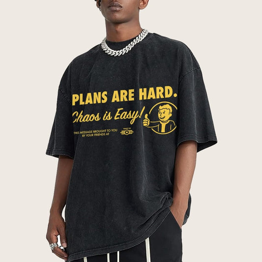 Chaos is Easy Vintage Distressed T-shirt