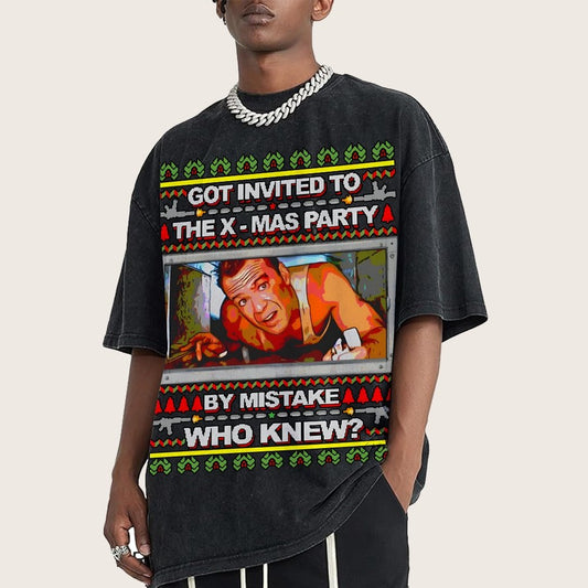 Got invited to the X-mas Party Vintage Distressed T-shirt
