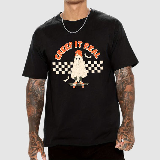 Creep it Real Vintage Ghost Halloween Geeky T-Shirt
