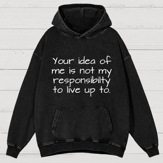 Your Idea Of Me Is Not My Resposibility To Live Up To Vintage Distressed Hoodie