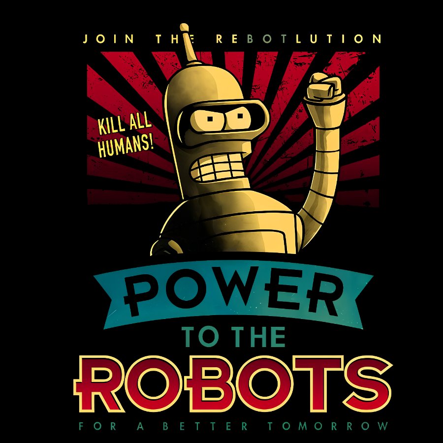 Power To The Robots Geek Cotton Hoodie