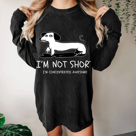 I'm Not Short Washed Long Sleeve Tee