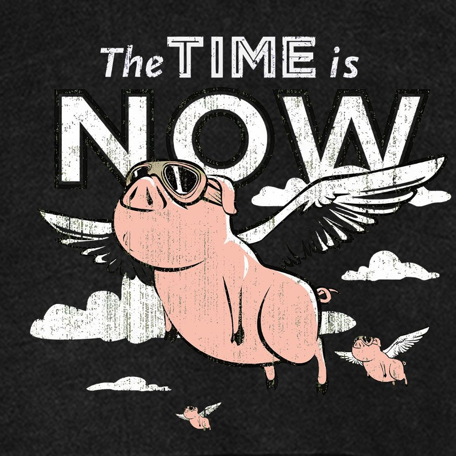The Time Is Now Vintage Distressed Hoodie