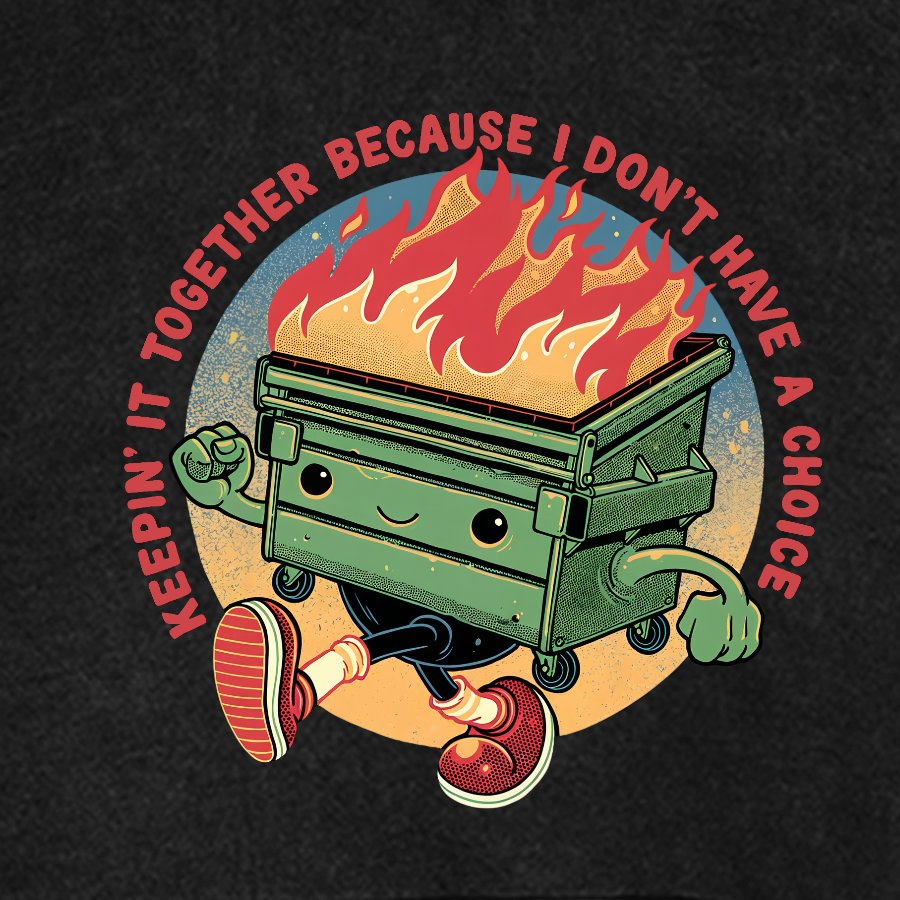 Flaming Dumpster Nerdy Vintage Distressed Hoodie