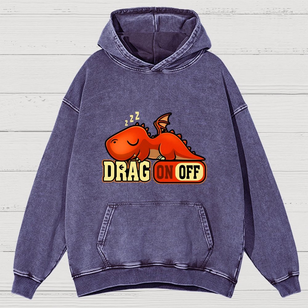 Drag On Off Vintage Distressed Hoodie