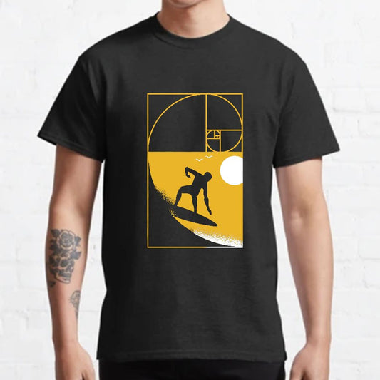 Golden Spiral Wave Geeky T-Shirt