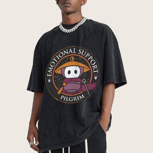 Emotional Support Pilgrim Vintage Distressed T-shirt