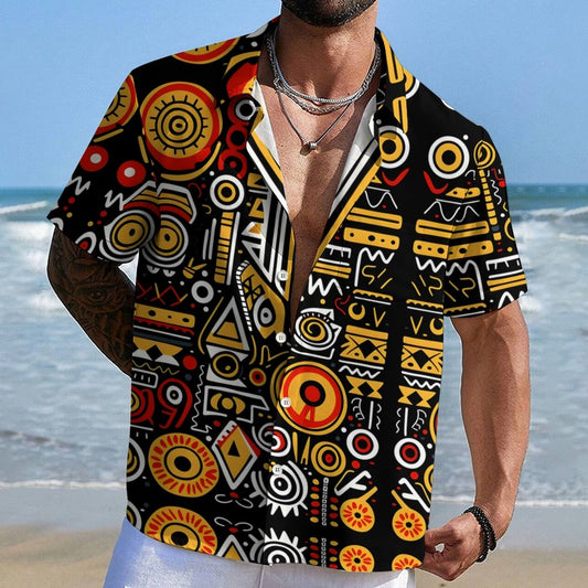 Retro Graffiti Art Print Geek Hawaiian Shirt