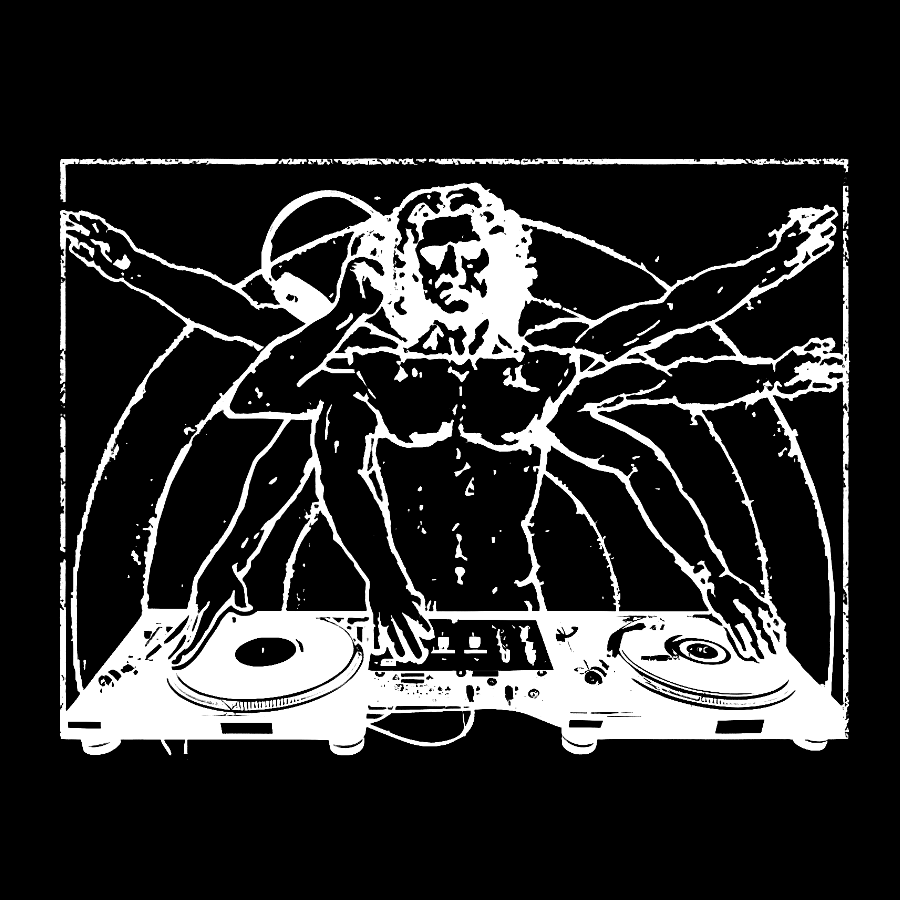 Vitruvian-DJ Geek T-Shirt