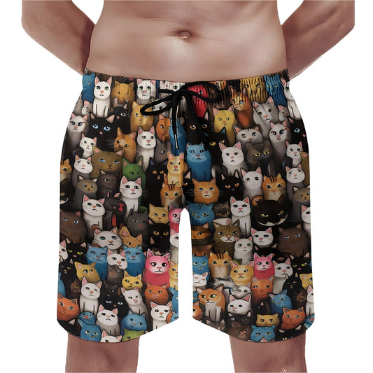 Cat Art Illustration Geek Shorts