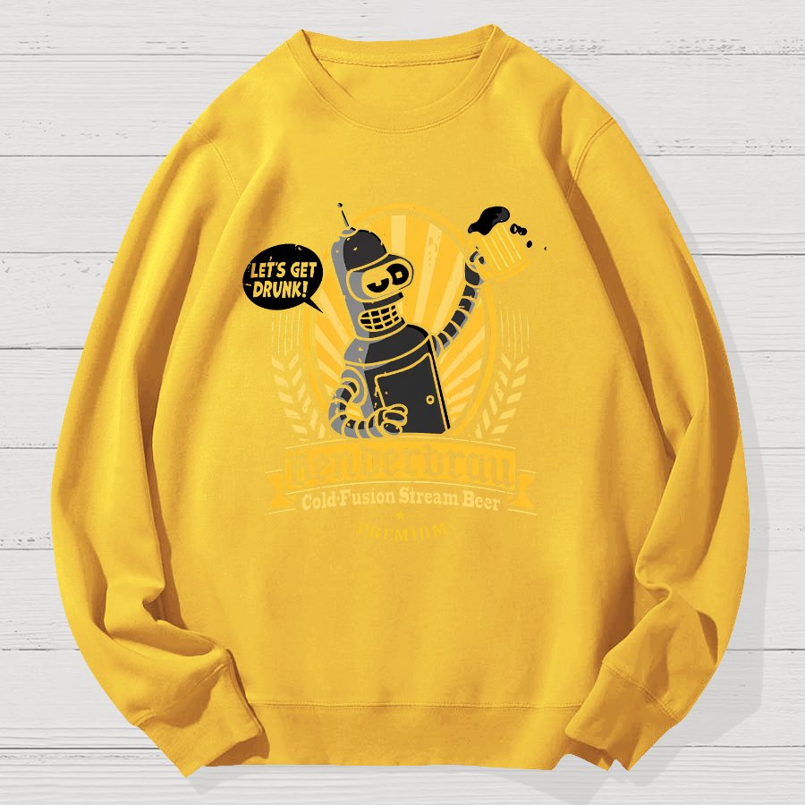 Beer Festival, Let Us Get Our Machines Drunk Geek Cotton Sweatshirt