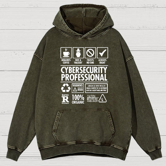 Cybersecurity Professional Vintage Distressed Hoodie
