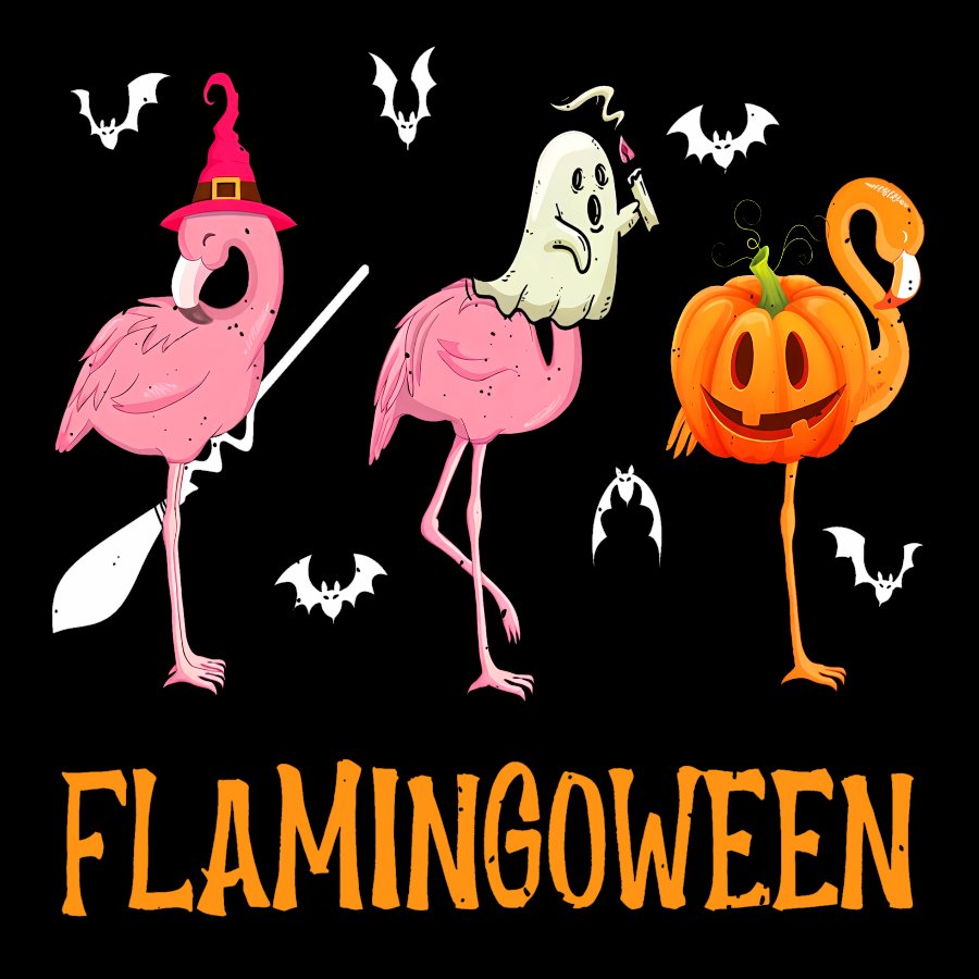 Halloween Flamingo Geek T-Shirt