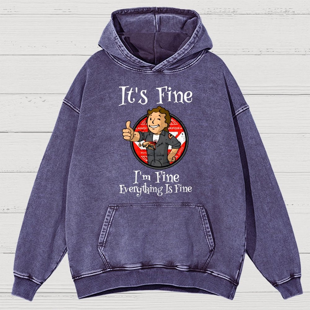 I'M Fine Everything Is Fine Vintage Distressed Hoodie