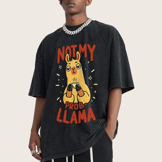Not My Prob-Llama Vintage Distressed T-shirt