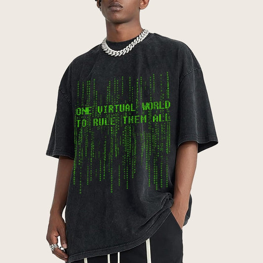 One Virtual Realm to Rule Them All Vintage Distressed T-shirt