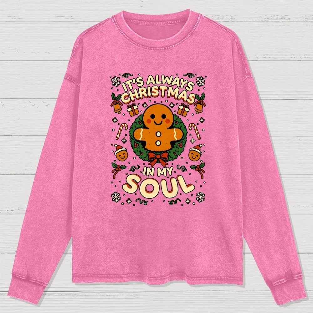 Christmas Soul Gift Washed Long Sleeve Tee