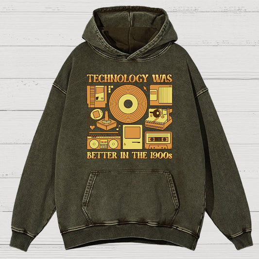 Technology Was Better In The 1900s Vintage Distressed Hoodie