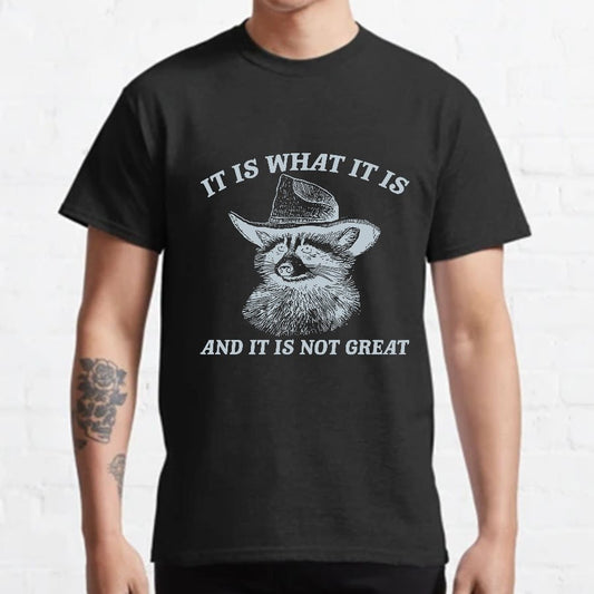 t Is What It Is And It Is Not Great Vintage Raccoon Geeky T-Shirt
