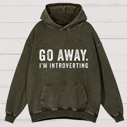 Go Away. I'm Introverting Vintage Distressed Hoodie