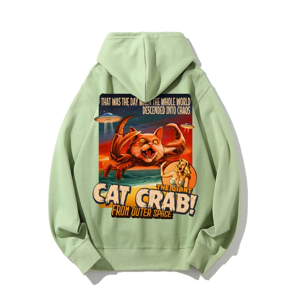 The Giant Cat Crab Geek Printed Back Cotton Hoodie