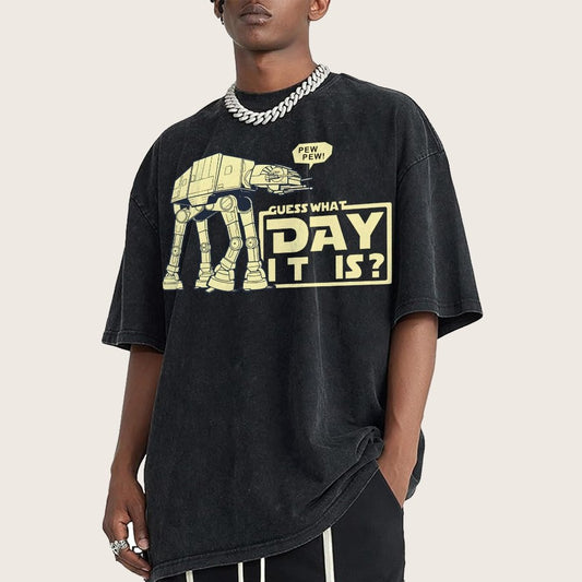 Pew Pew!Guess What Day It Is? Vintage Distressed T-shirt