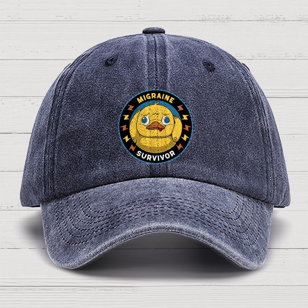 Migraine Survivor Funny Duck Cotton Hat