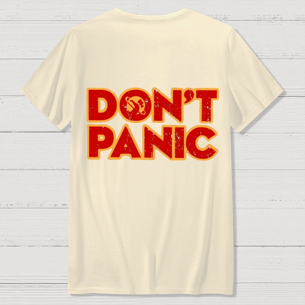 Dont Panic Back Printing Geek T-Shirt