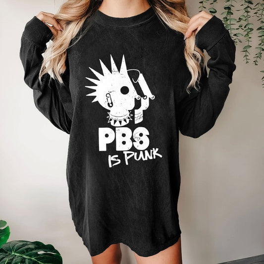 PBS Is Punk Washed Long Sleeve Tee