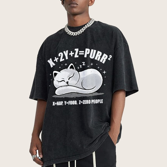 Purrfect Equation Vintage Distressed T-shirt