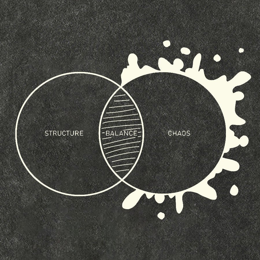 Balance Between Structure and Chaos Geek Vintage Distressed T-shirt