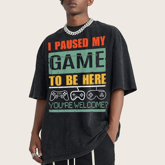 I Paused My Game To Be Here Vintage Distressed T-shirt