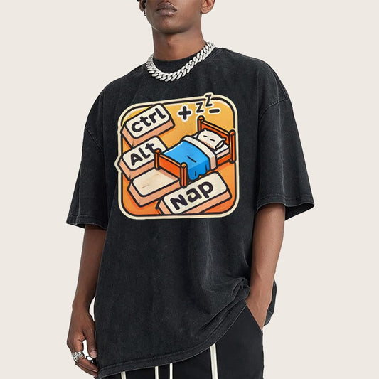 Ctrl+Alt+Nap Vintage Distressed T-shirt
