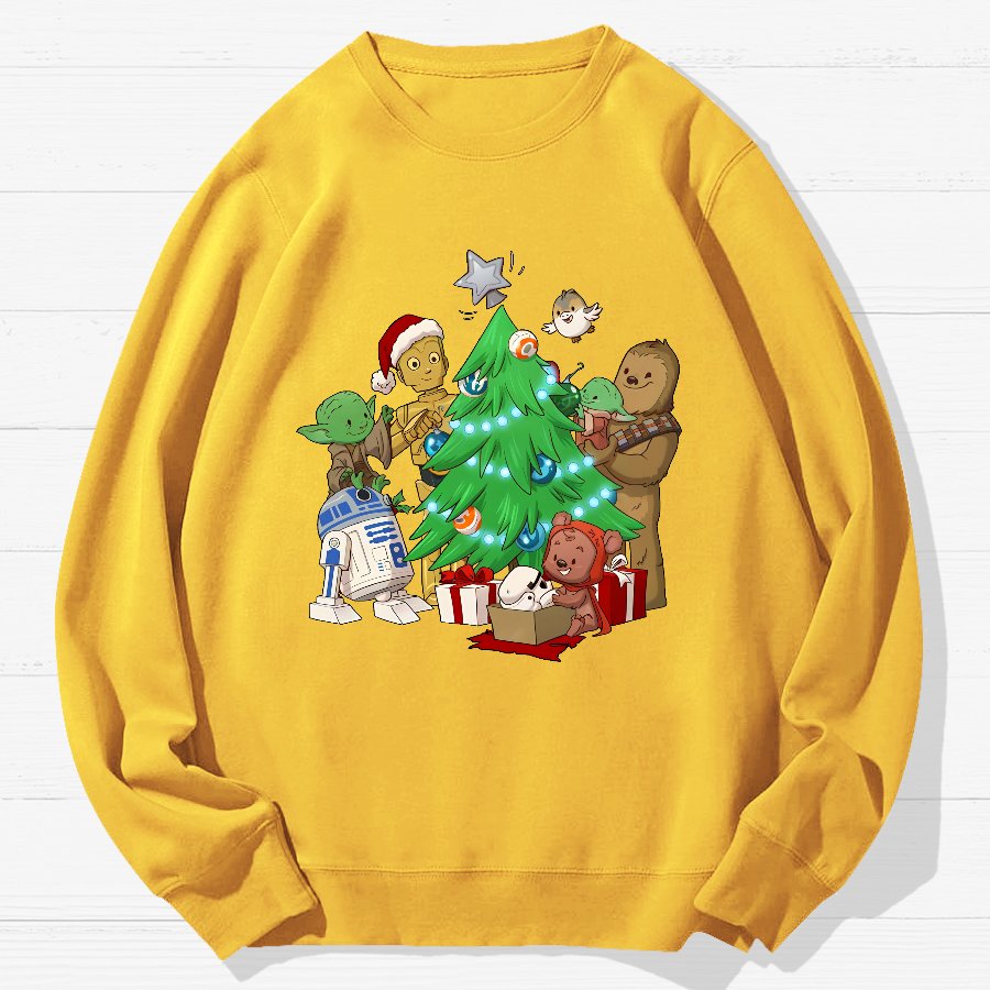 Light Side of the Tree Christmas Geek Cotton Sweatshirt