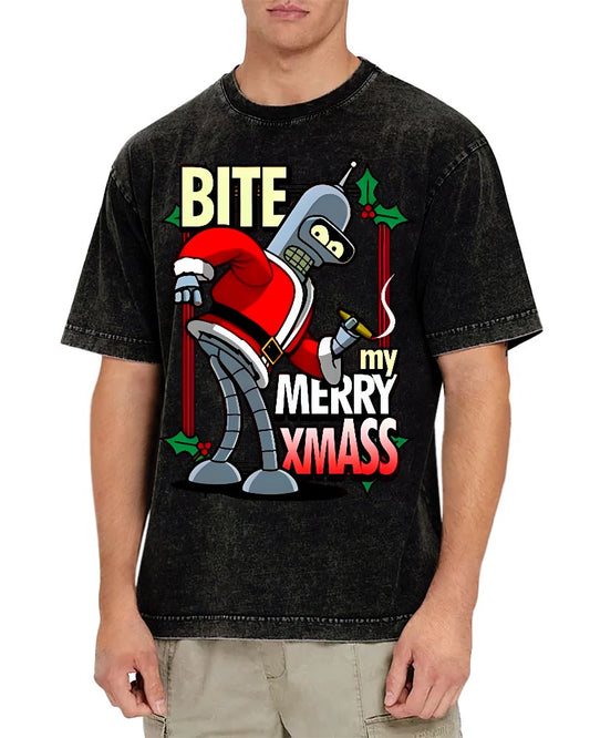 Happy Christmas from Robot Vintage Distressed T-shirt