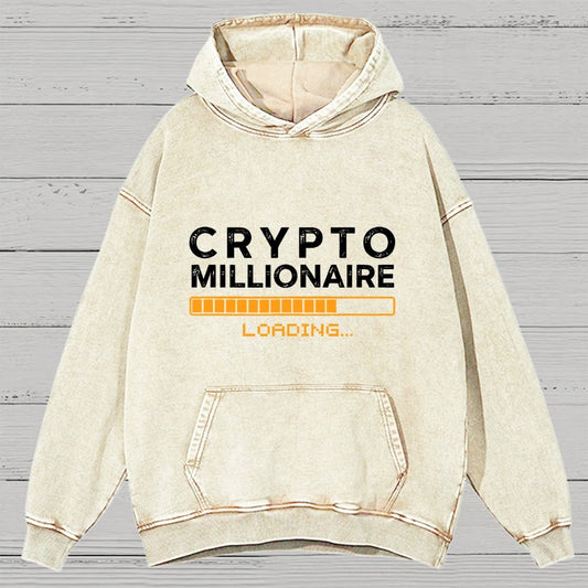 Crypto Millionaire Loading Vintage Distressed Hoodie