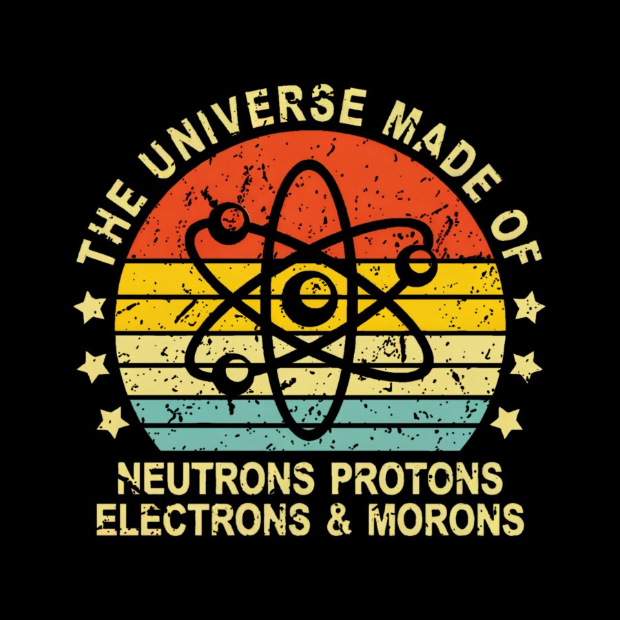 The Universe Made Of Neutrons Protons Electrons And Morons Science Geeky T-Shirt