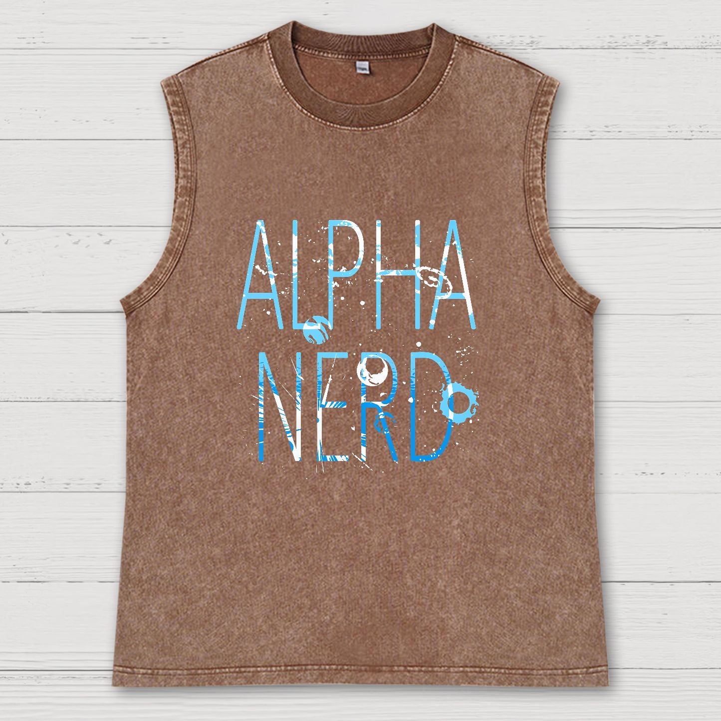Alpha Nerd Vintage Distressed Washed Tank