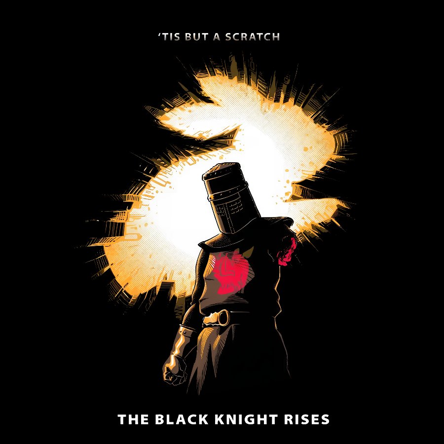 Black Knight vs. Bunny. one will fall. Geek T-Shirt