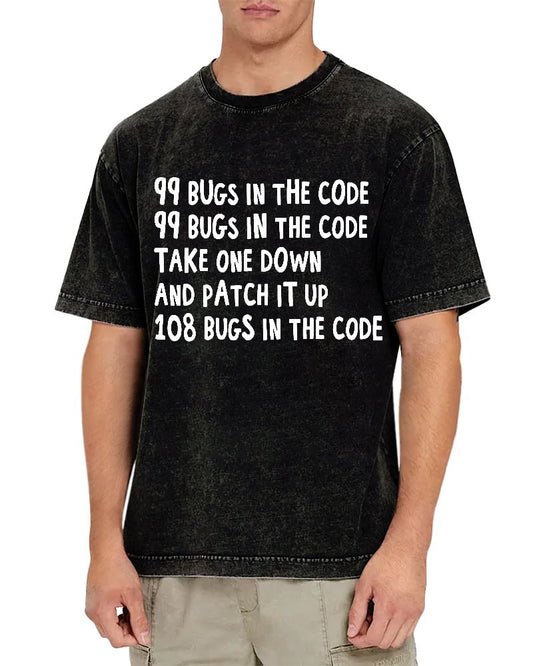 99 Bugs In The Code Vintage Distressed T-shirt