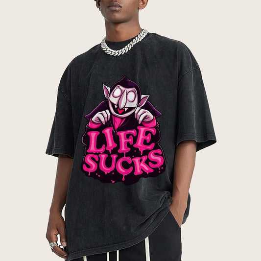 Life Sucks Vintage Distressed T-shirt