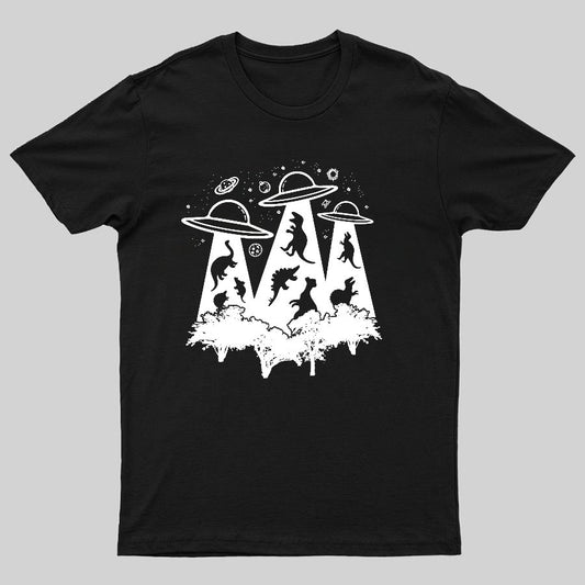 Dinosaur Alien Abduction Unisex Adult Geeky T-Shirt