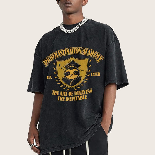 Procrastination Academy Vintage Distressed T-shirt
