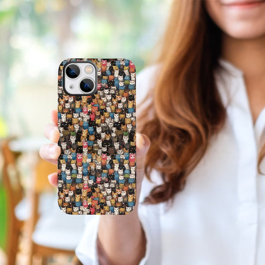 Cat Art Flowers Phone Cases