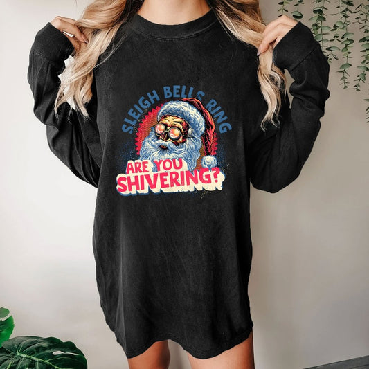 Sleigh Bells Ring Washed Long Sleeve Tee