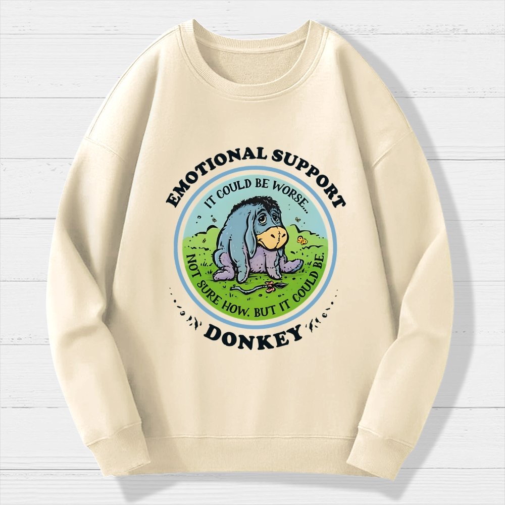 Emotional Support Donkey Geek Cotton Sweatshirt