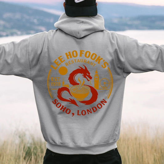 Lee Ho Fooks Printed Back Cotton Hoodie