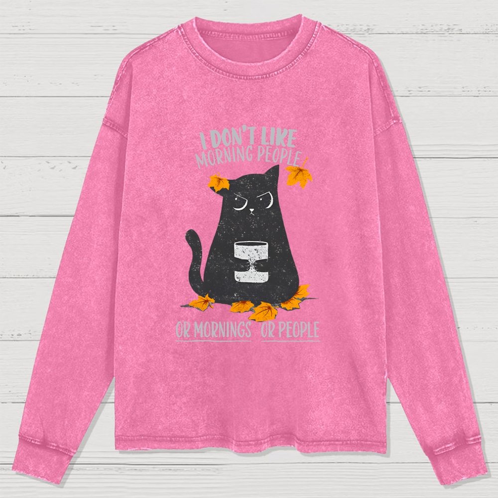 No Mornings No People Washed Long Sleeve Tee
