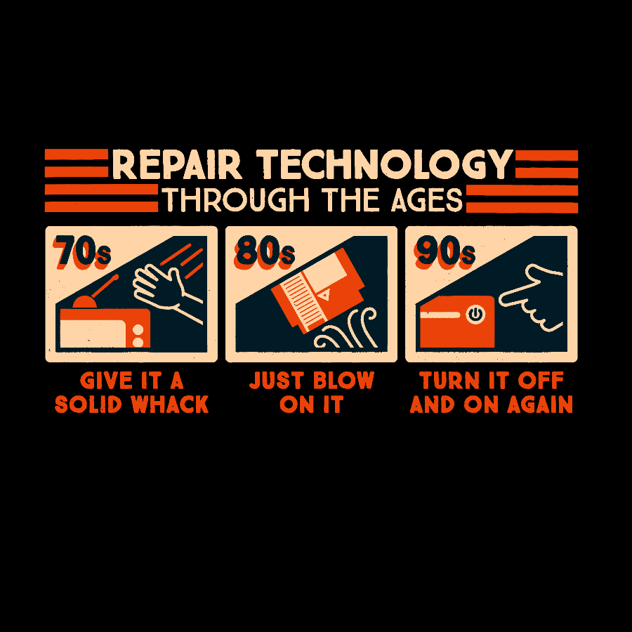 Repair Technology Through the Ages Geek T-Shirt